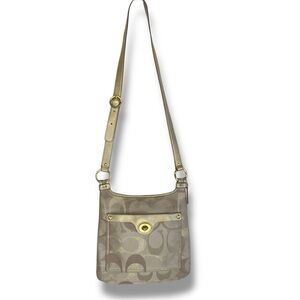 Coach Bag Gold Signature Penelope Hippie‎ Crossbody Gold Tan Neutral Purse